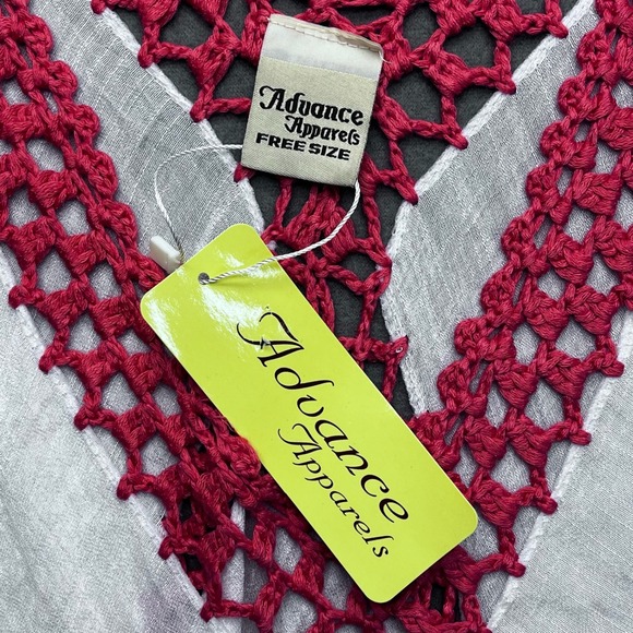 Boho Women Crochet Fringe Handkerchief Top White Pink One Size Festival - Picture 5 of 10